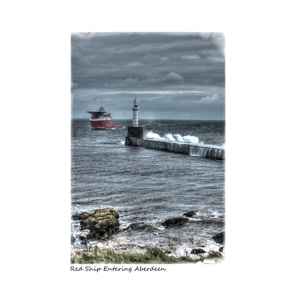 Red Ship Entering Aberdeen