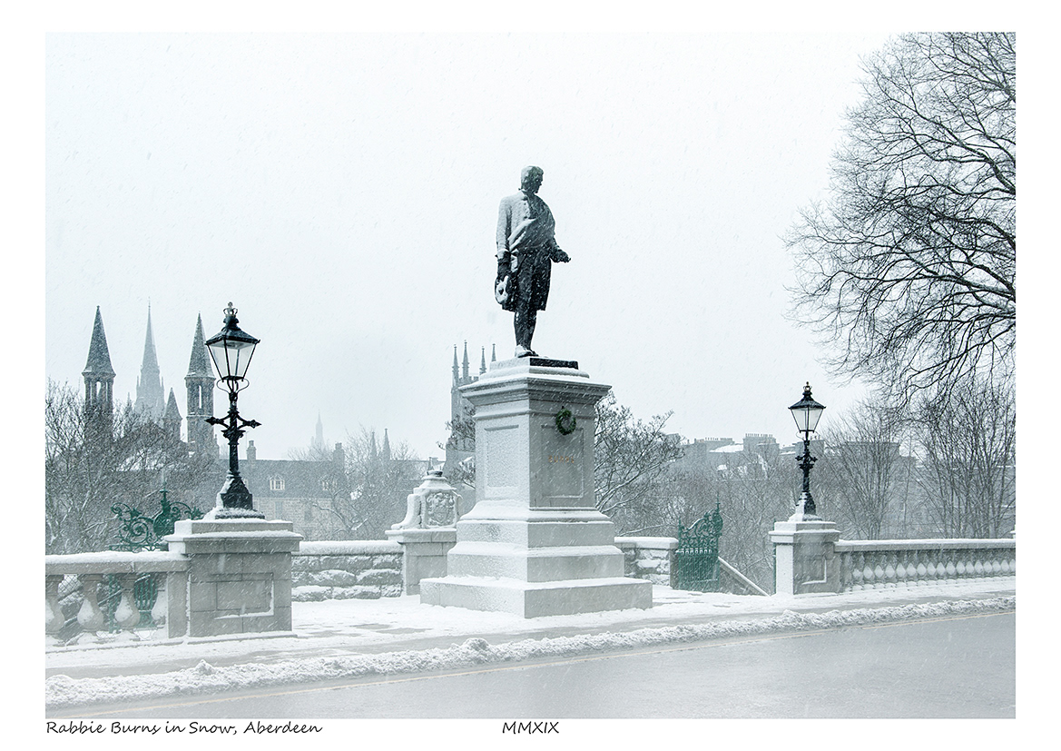 Rabbie Burns in Snow, Aberdeen