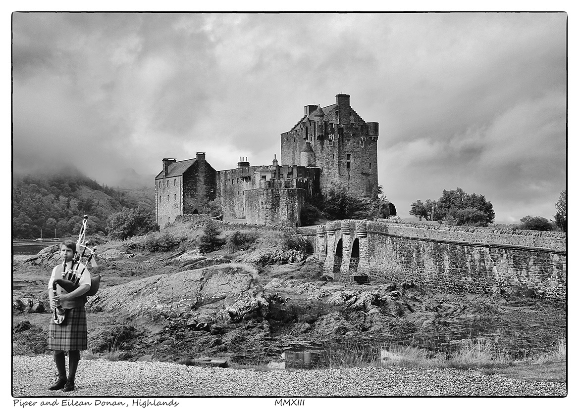 Piper and Eilean Donan, Highlands (Scottish Highlands) 