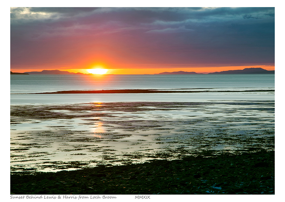 Sunset Behind Lewis & Harris from Loch Broom