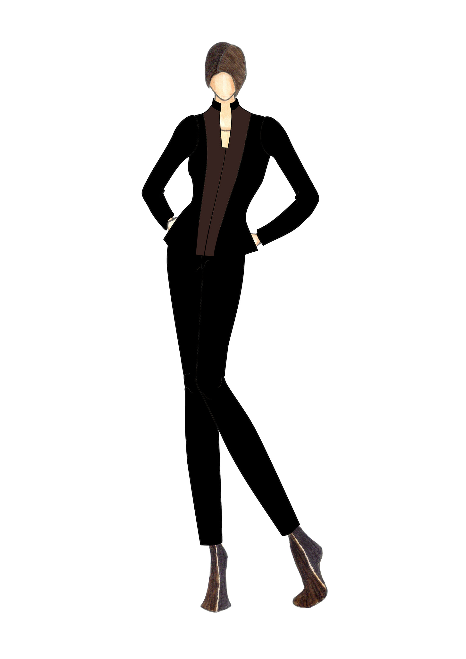 Peplum Jacket with Long Pants