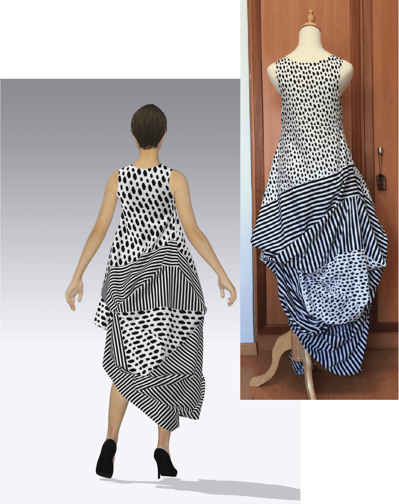Sewn vs 3D Back View