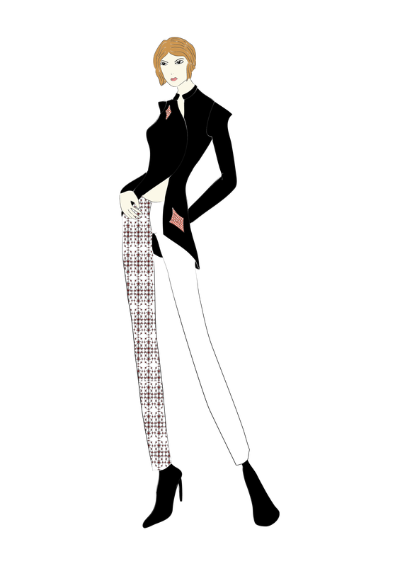 Mao Collar Jacket with Long Pants