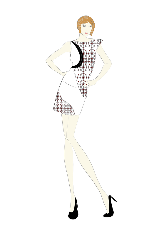 Two Piece Top with Asymmetric Short Skirt