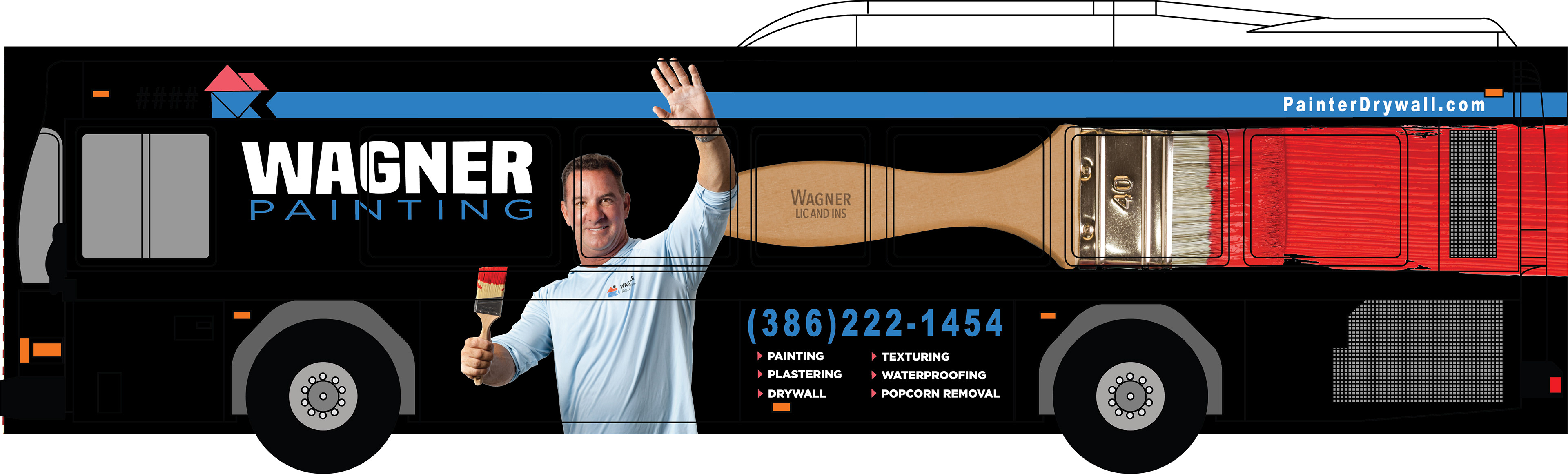 Wagner Painting Bus Advertisment