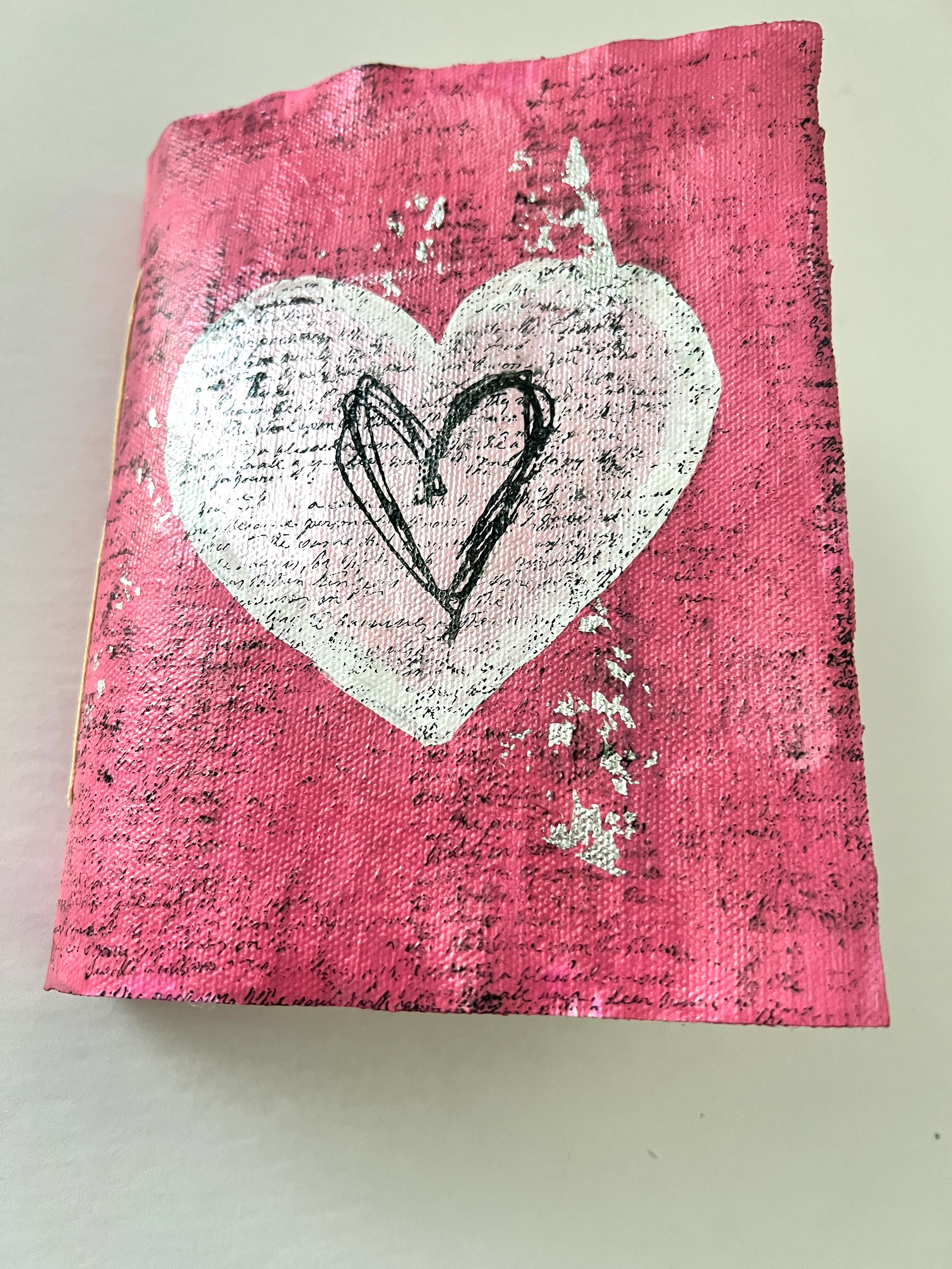 Grungy Heart Handmade Watercolor Journal