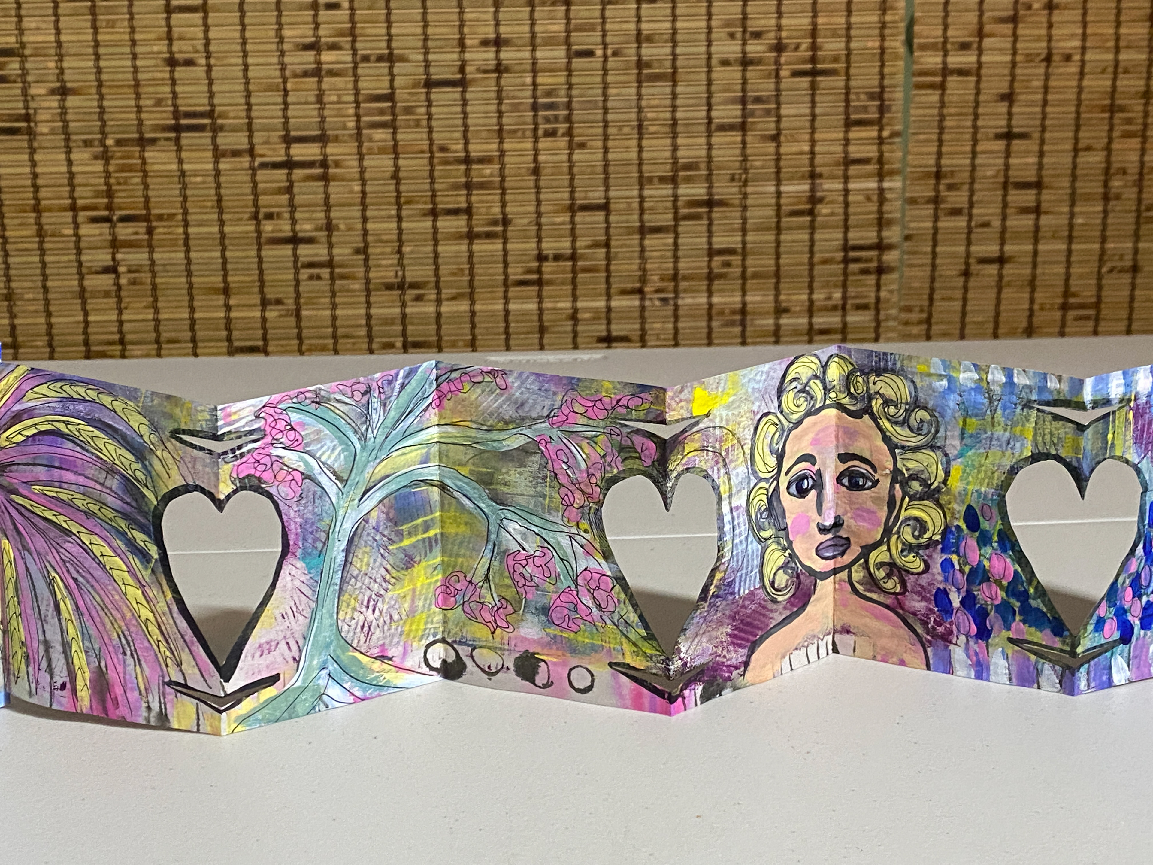 Hole in My Heart Concertina Artist Book 