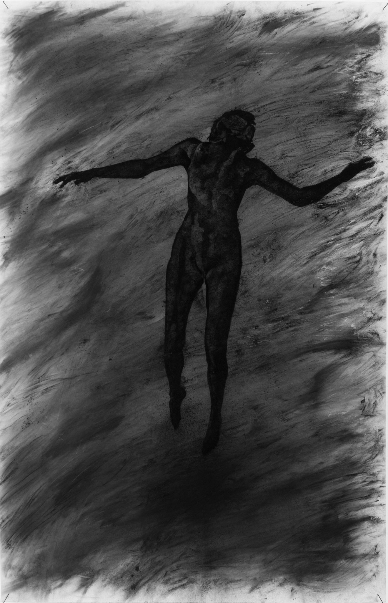 Untitled, graphite powder on paper, 170 x 110 cm, 2022
