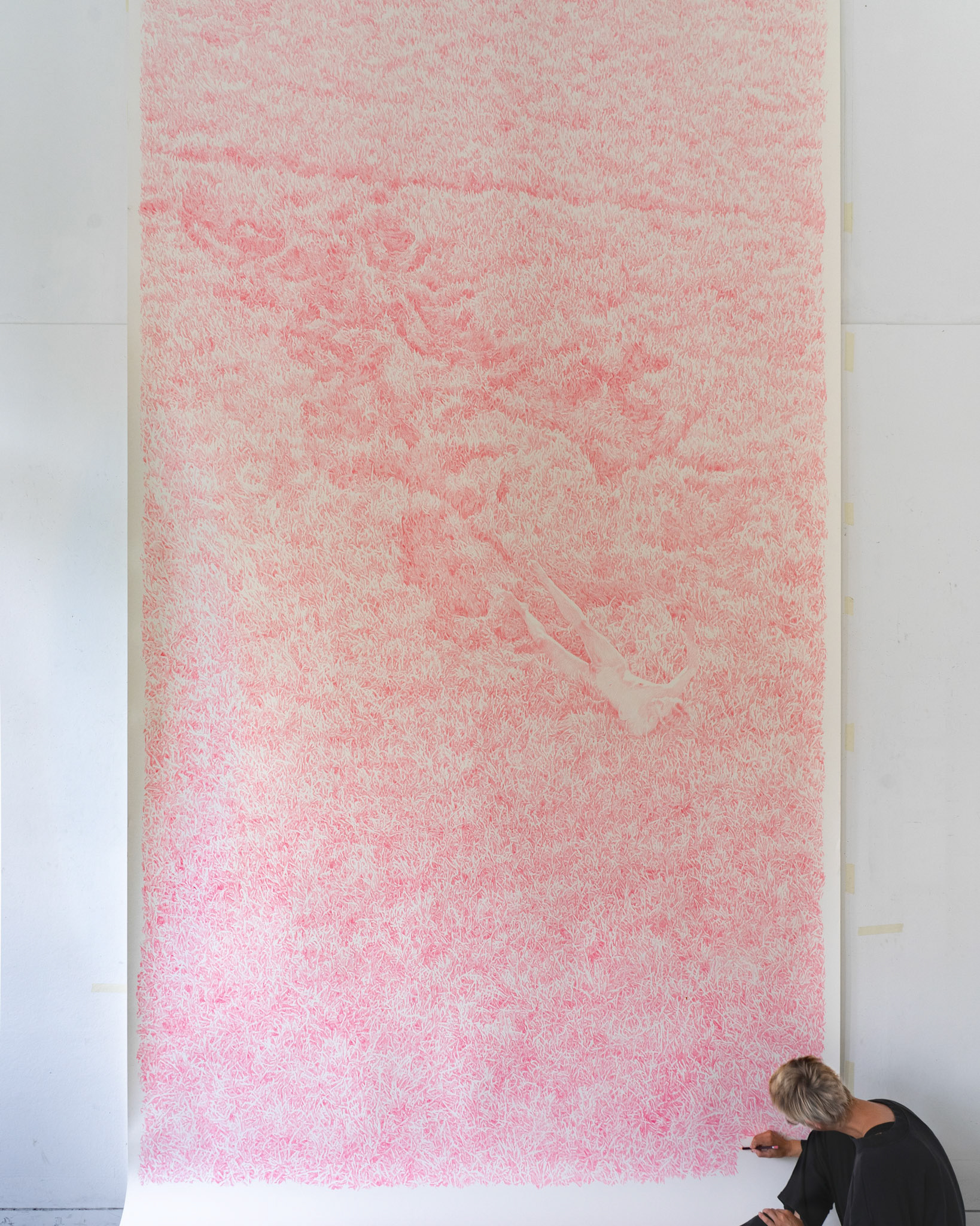 02.08 (making of), coloured pencil on paper, 427 x 240 cm, 2025 