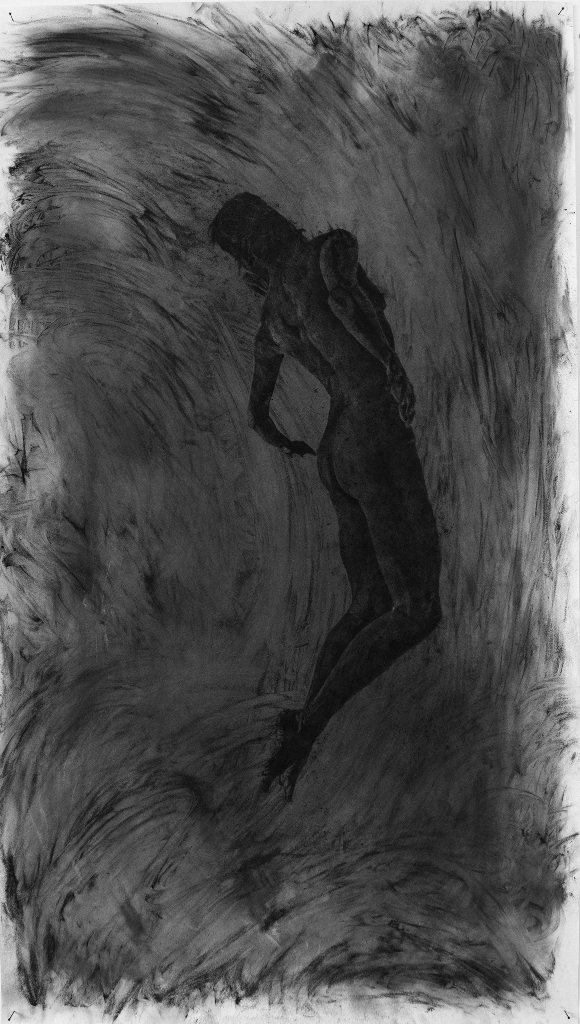 Untitled, graphite powder on paper, 170 x 97 cm, 2021/2022