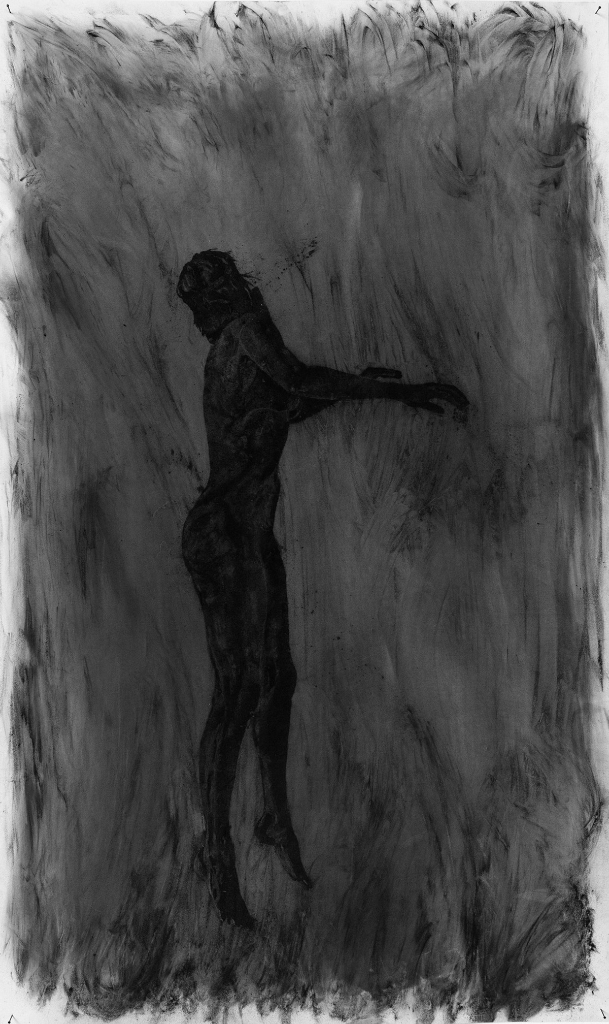 Untitled, graphite powder on paper, 170 x 102 cm, 2021/2022