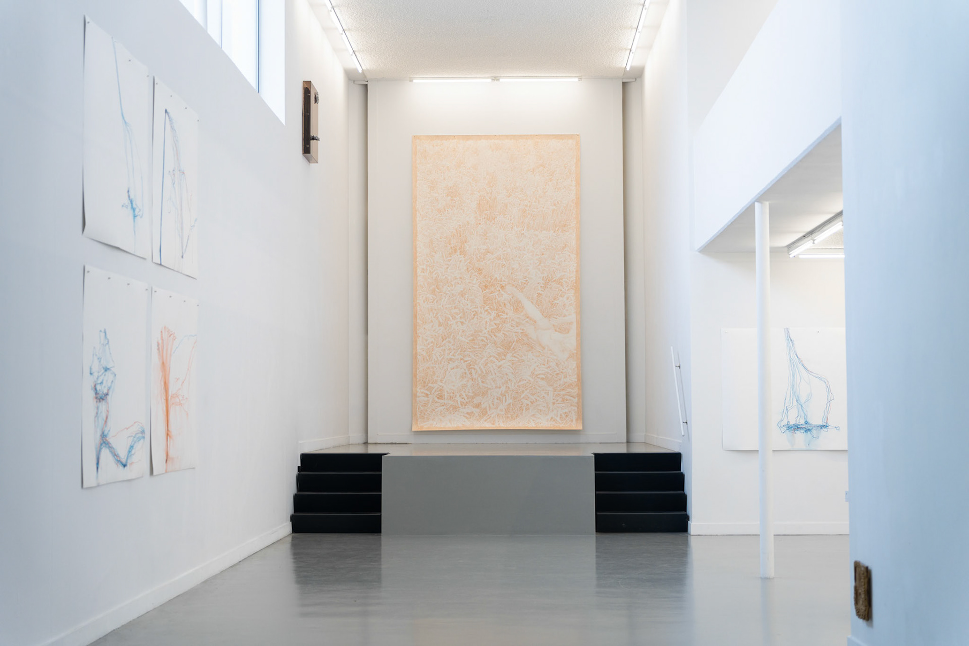 Untitled (July 19), coloured pencil on paper, 427 x 240 cm, 2025, Drawing Centre Diepenheim 2026, photo Jeffrey van Houten