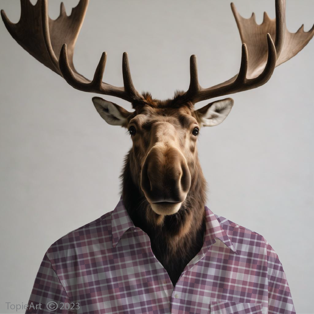 Jules the Moose in Purple Flannel - SM202309-MSF005
