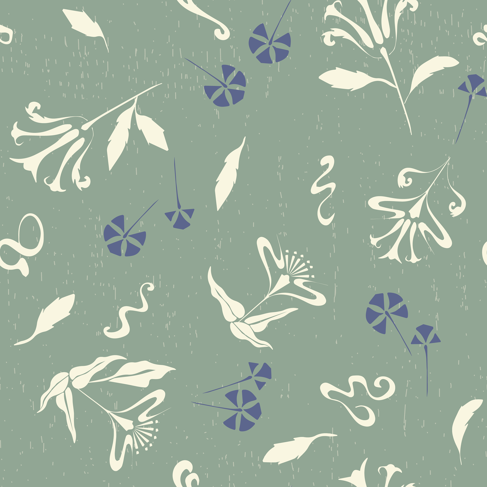 Whimsical Green Flowers - SM202307-GBR007B