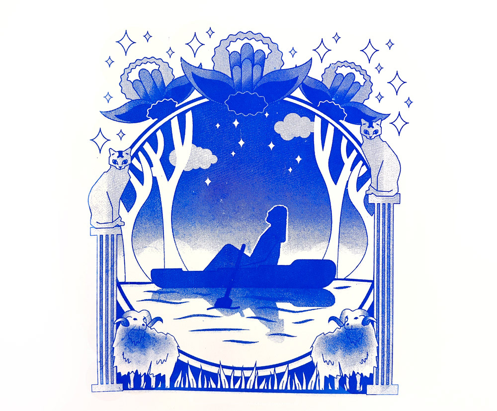 zeefdruk illustratie tekening