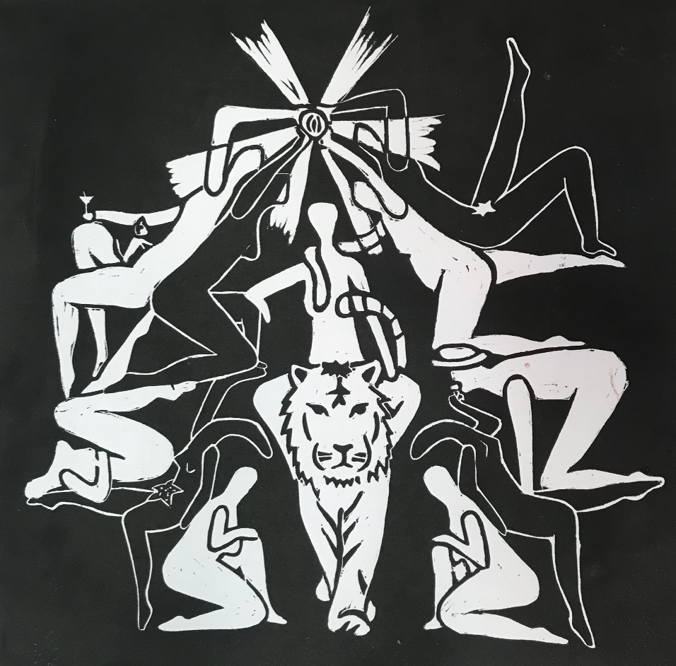 Lino snede illustratie