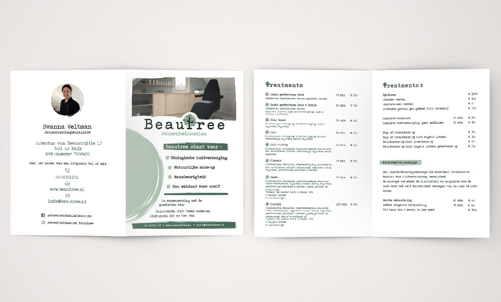 schoonheidssalon flyer ontwerp