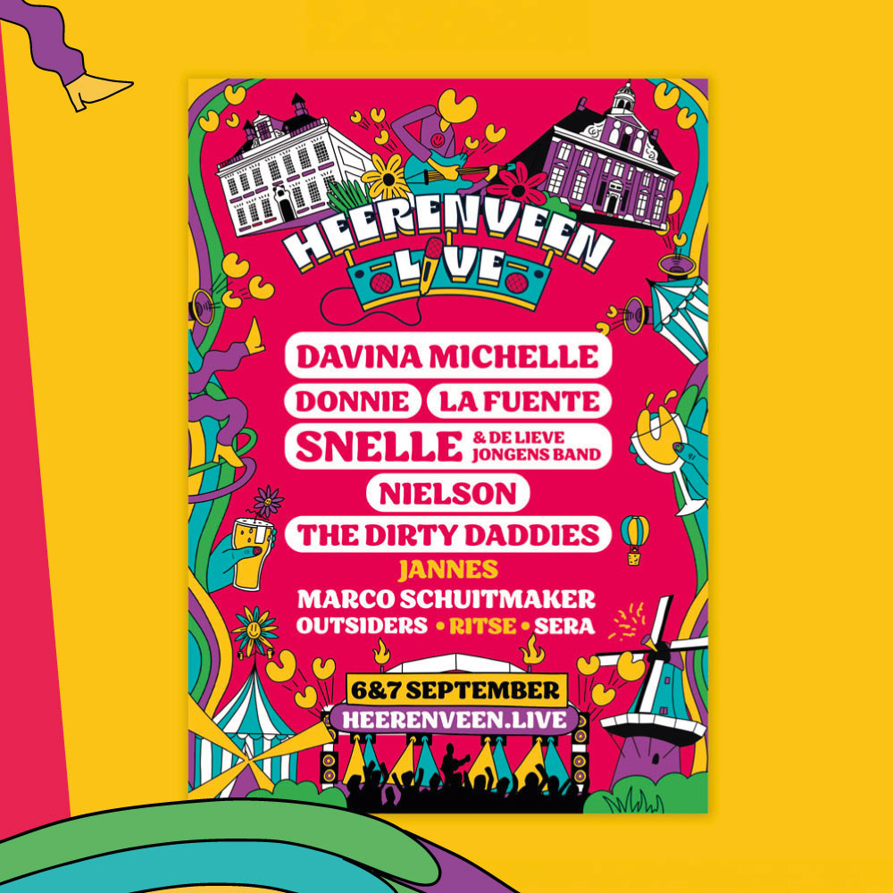 Festival poster ontwerp vrolijk