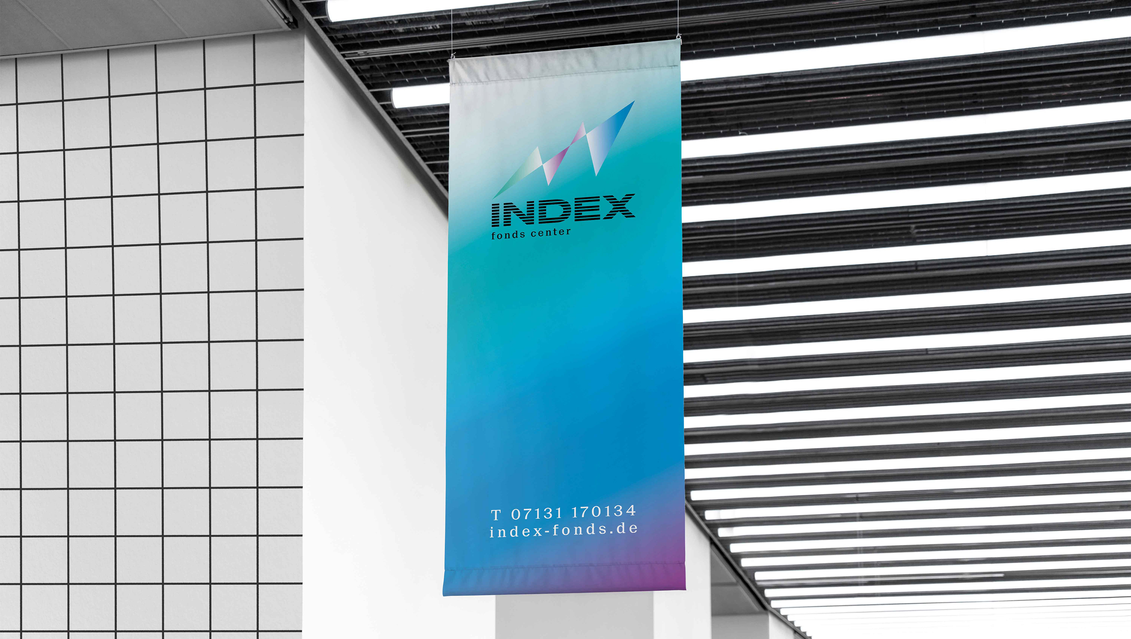 Corporate Design Marius Nied, Banner mit Farbverlauf Lila zu Mint