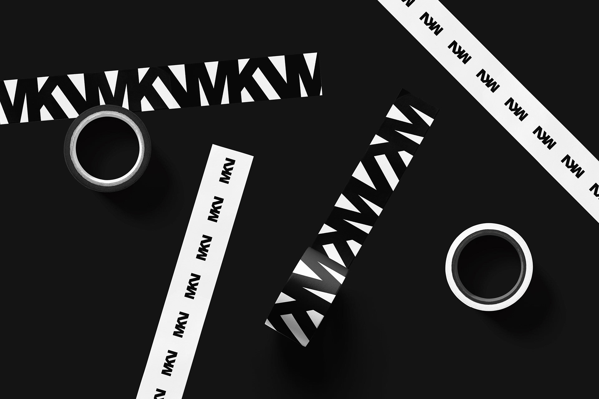 Corporate Design MKV, Logo, schwarz weiß, Klebebandrollen