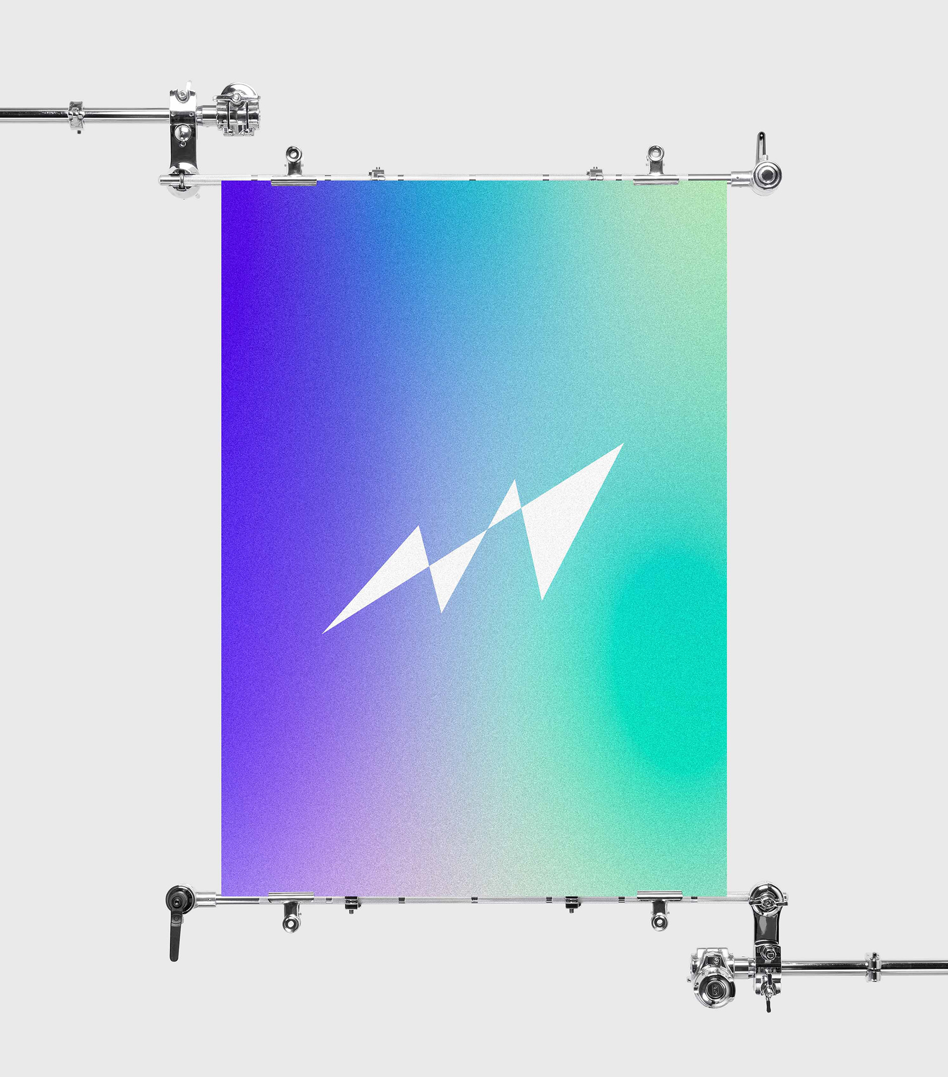 Plakat mit Logo und Farbverlauf, Corporate Design Marius Nied