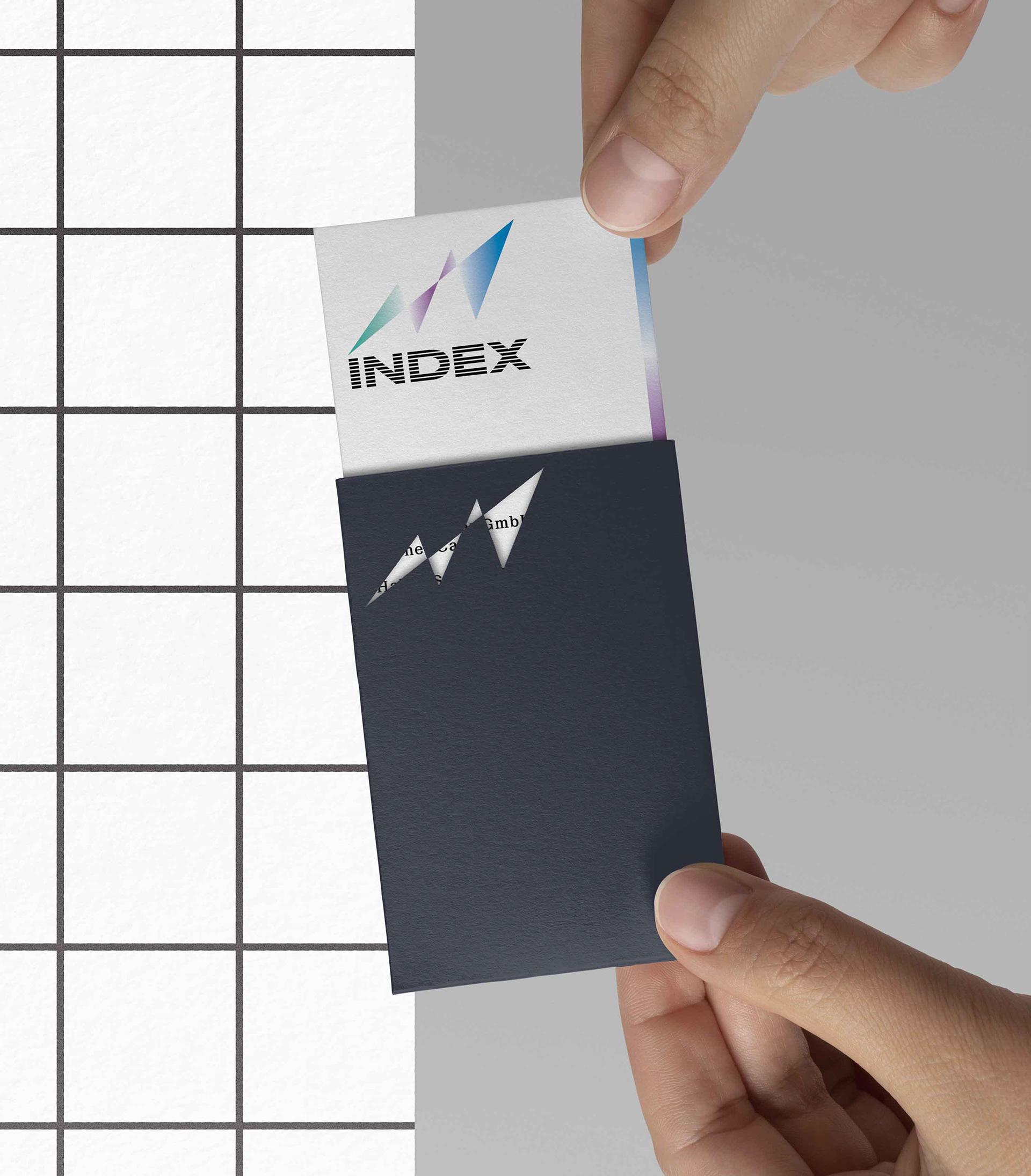 Corporate Design, Visitenkarten, Farbverlauf, Blaue Visitenkartentasche, Marius Nied