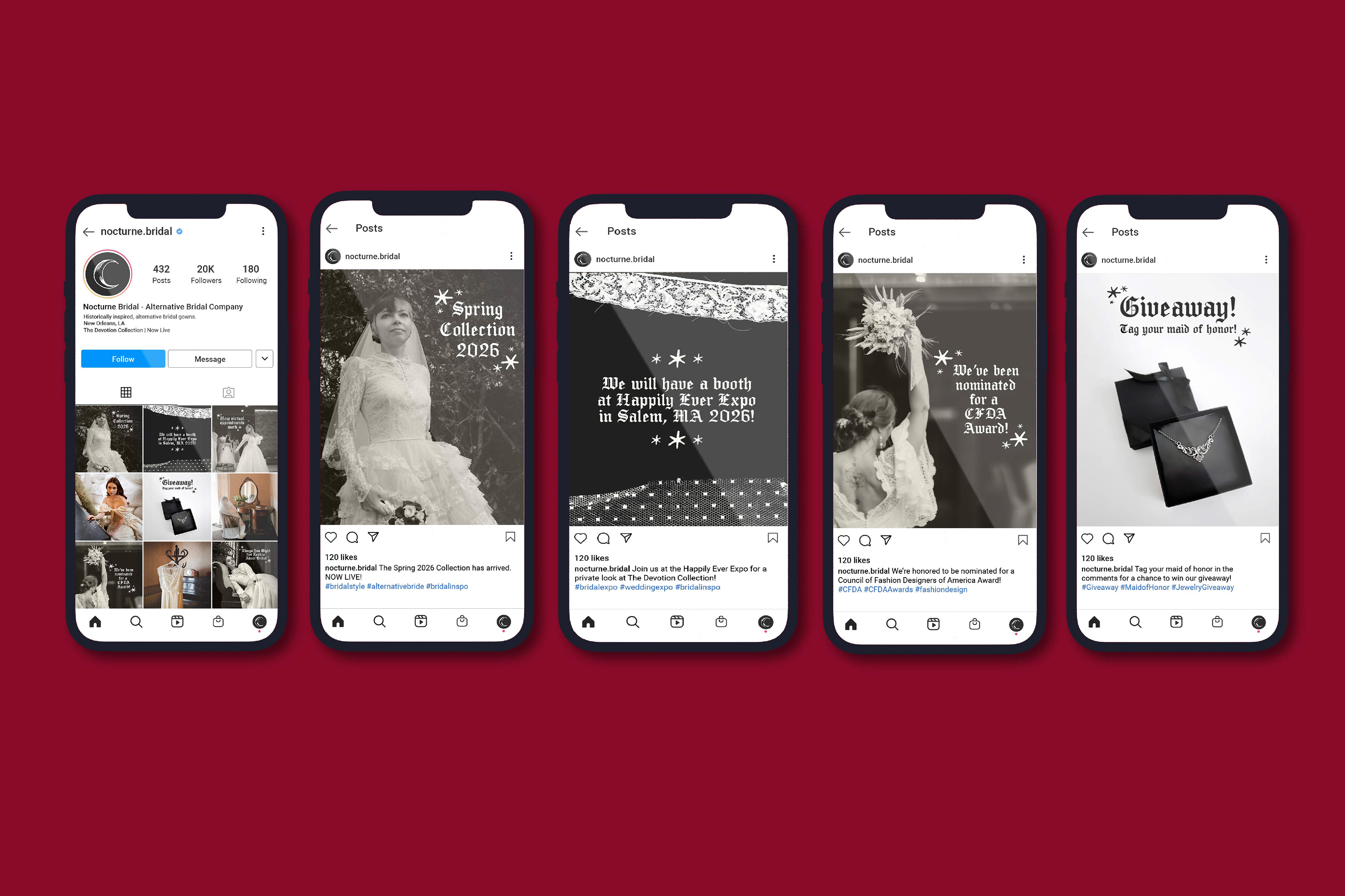Nocturne Bridal Social Media