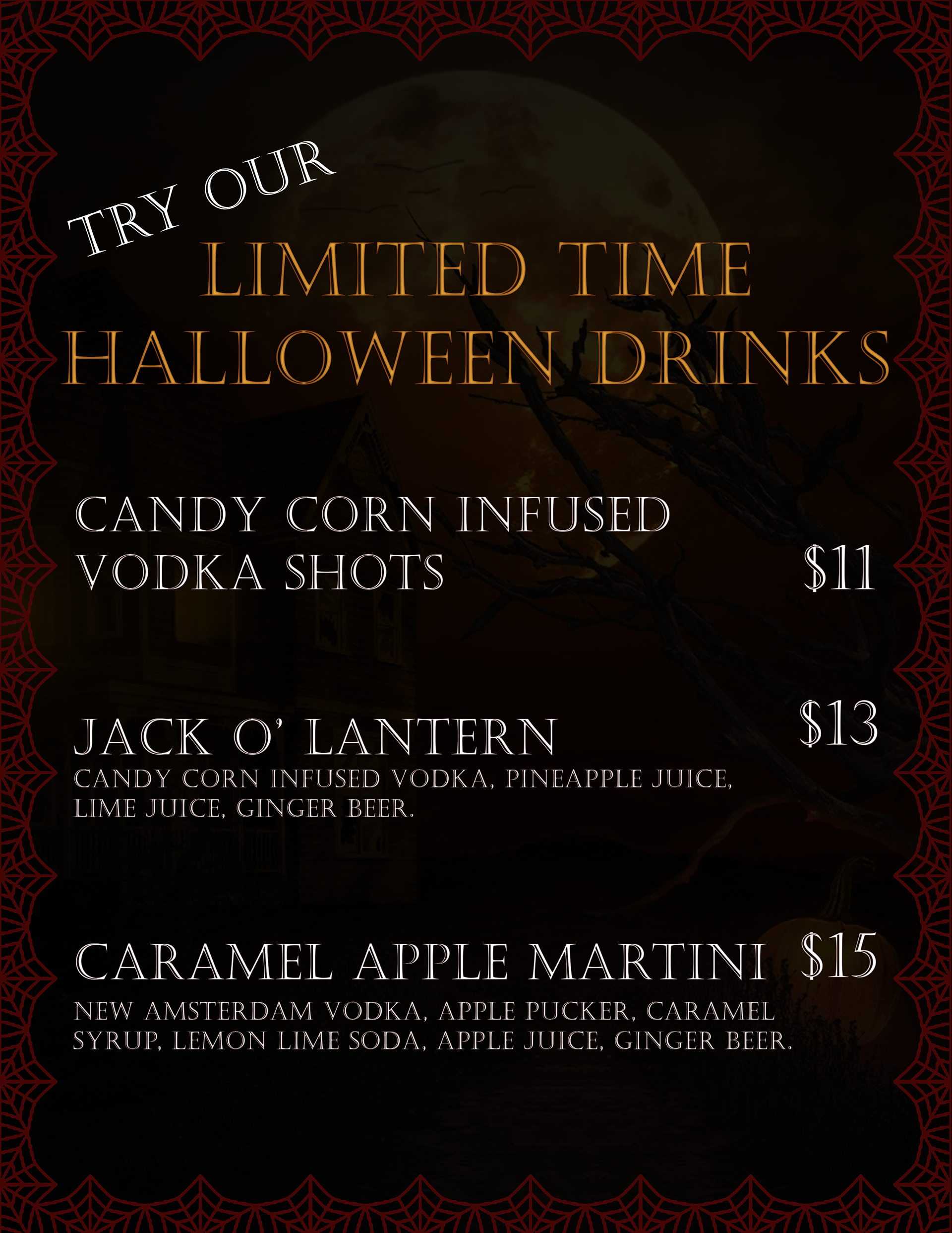 Marriott Halloween Specials Menu