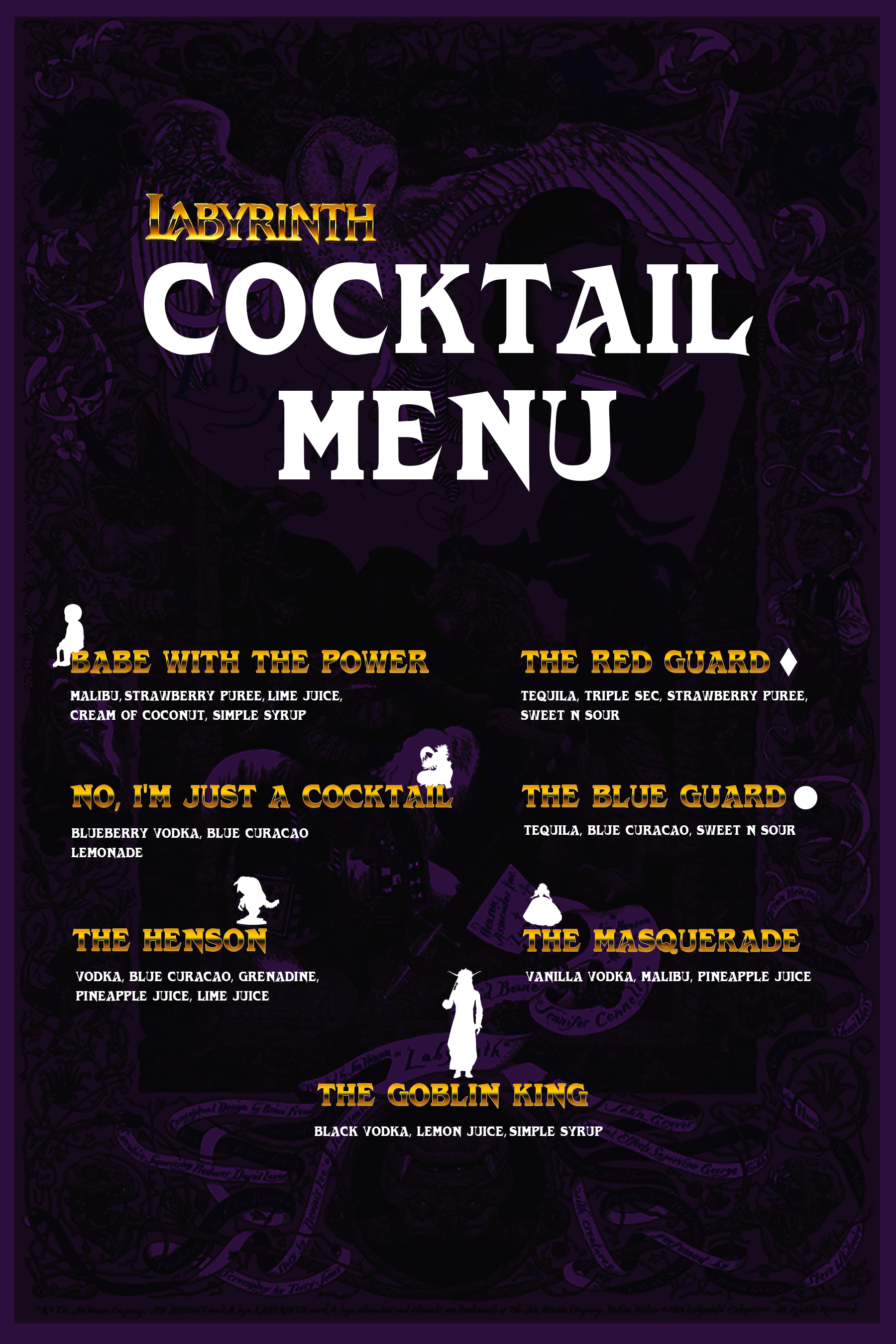 Birthday Cocktail Menu
