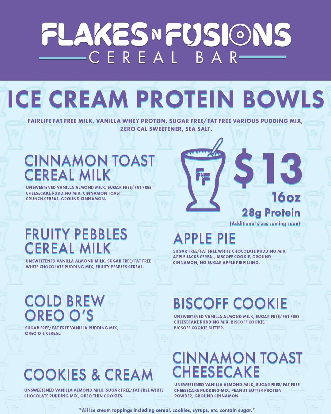 Flakes n Fusions Menu