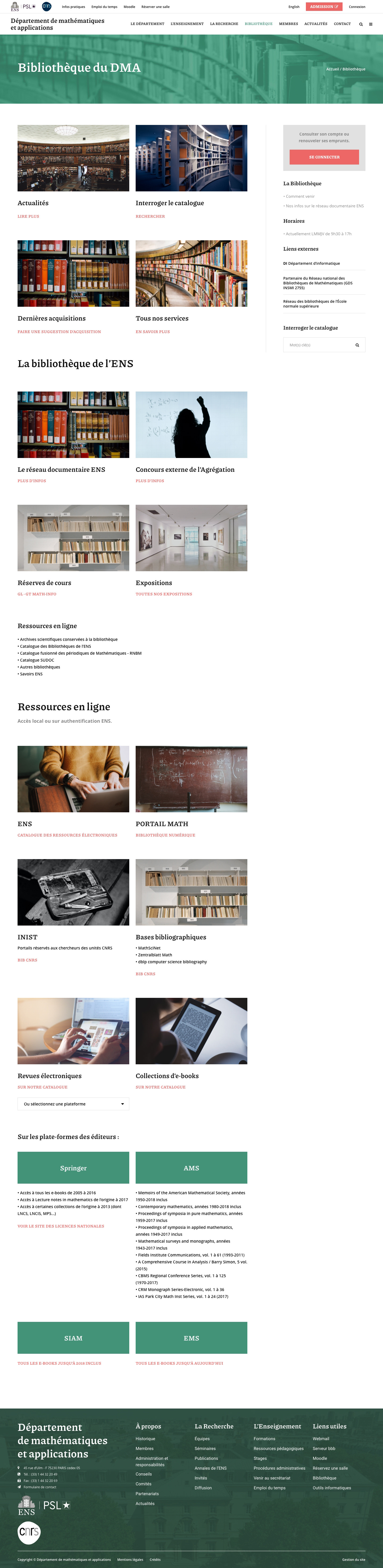 Page accueil Rubrique Bibliothèque