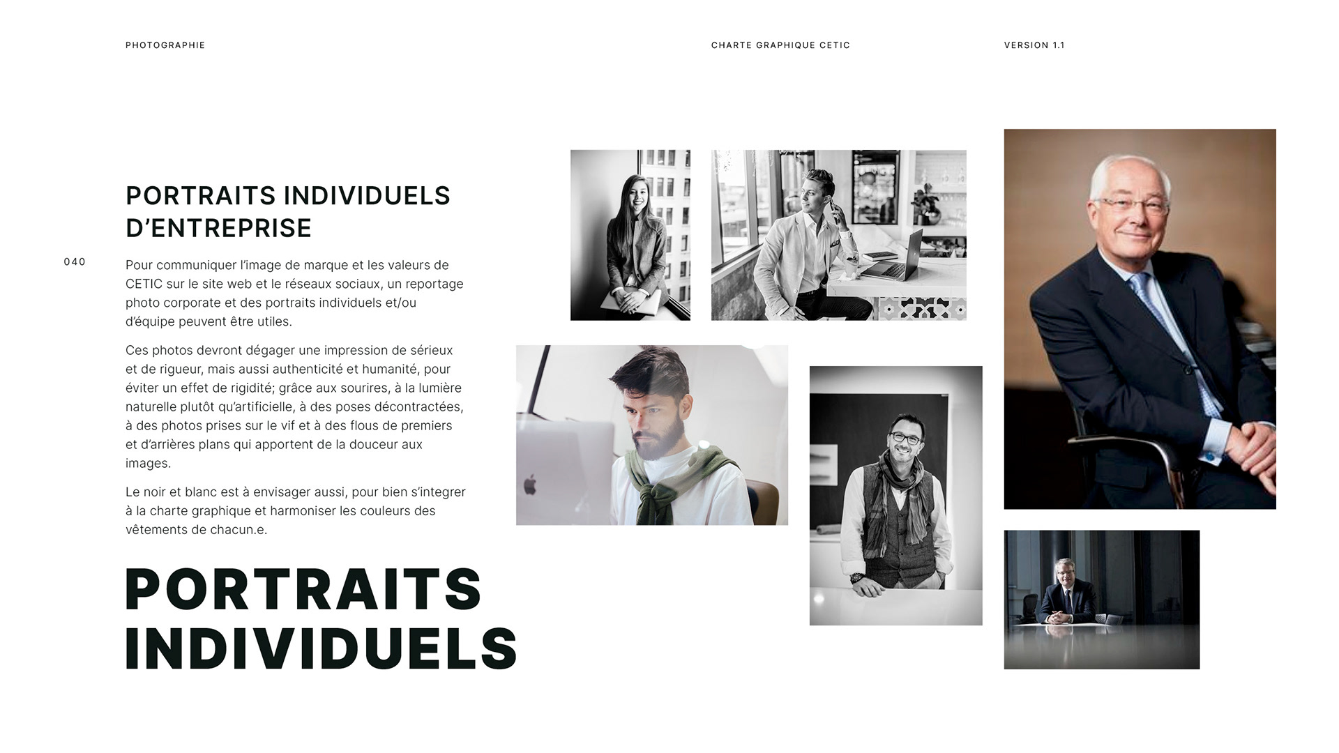 Extrait du document de charte graphique CETIC
