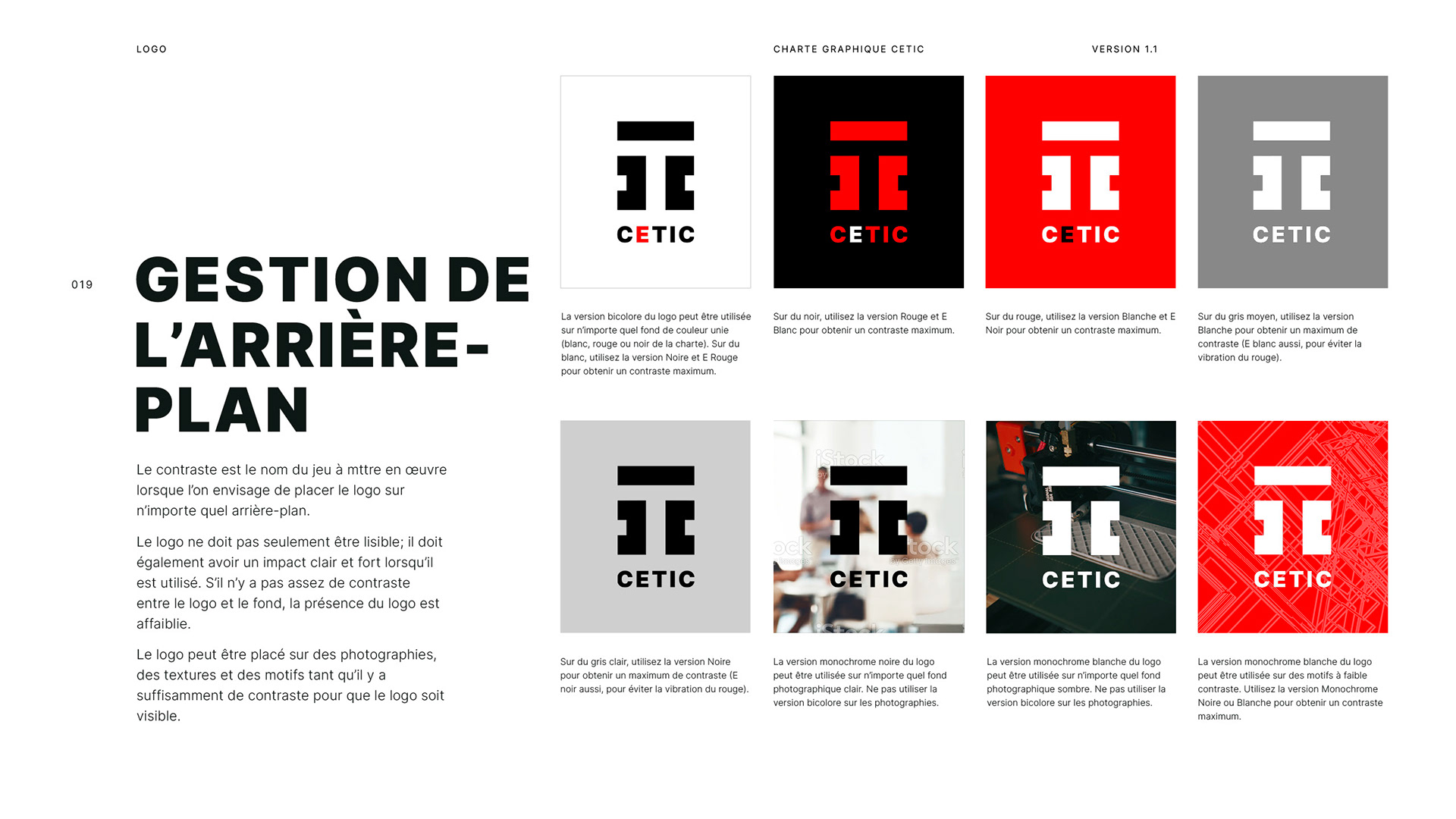 Extrait du document de charte graphique CETIC