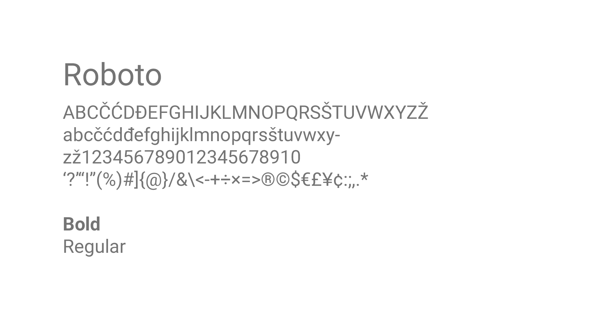 Google Font Roboto