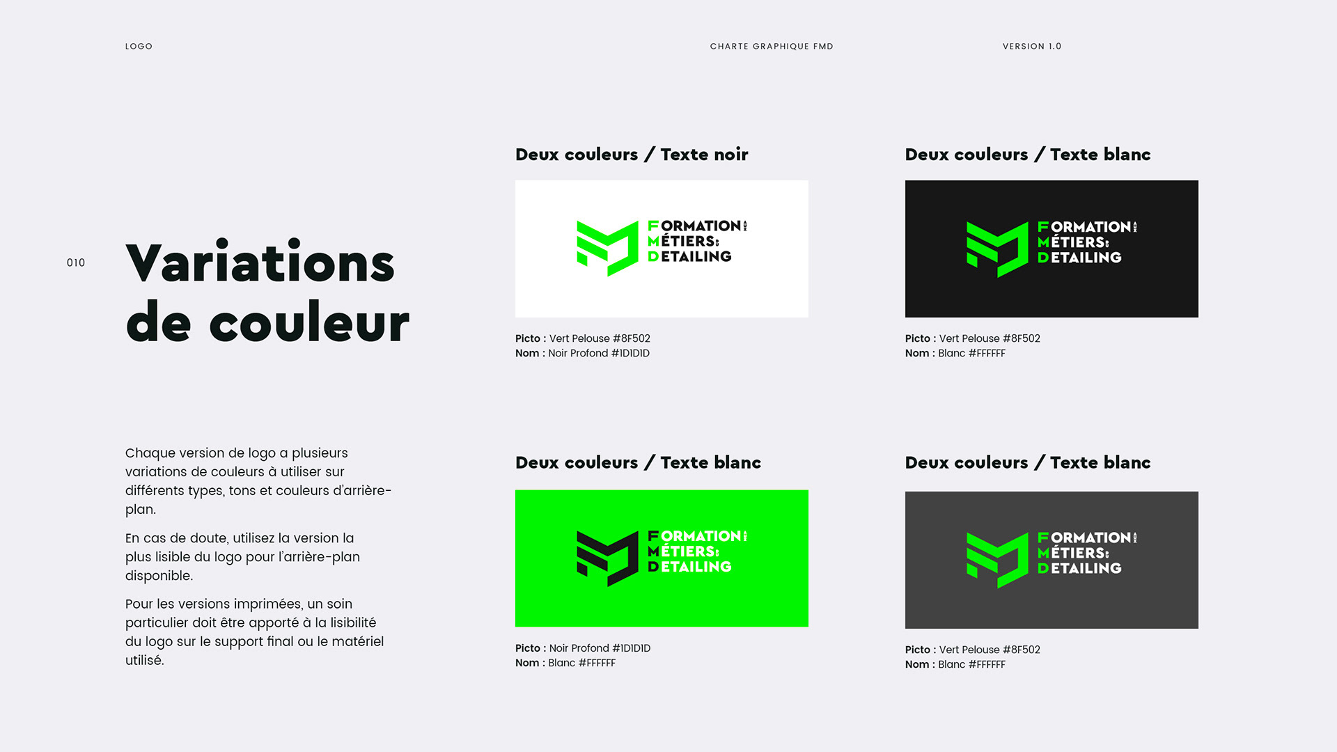 Extrait du document de charte graphique FMD