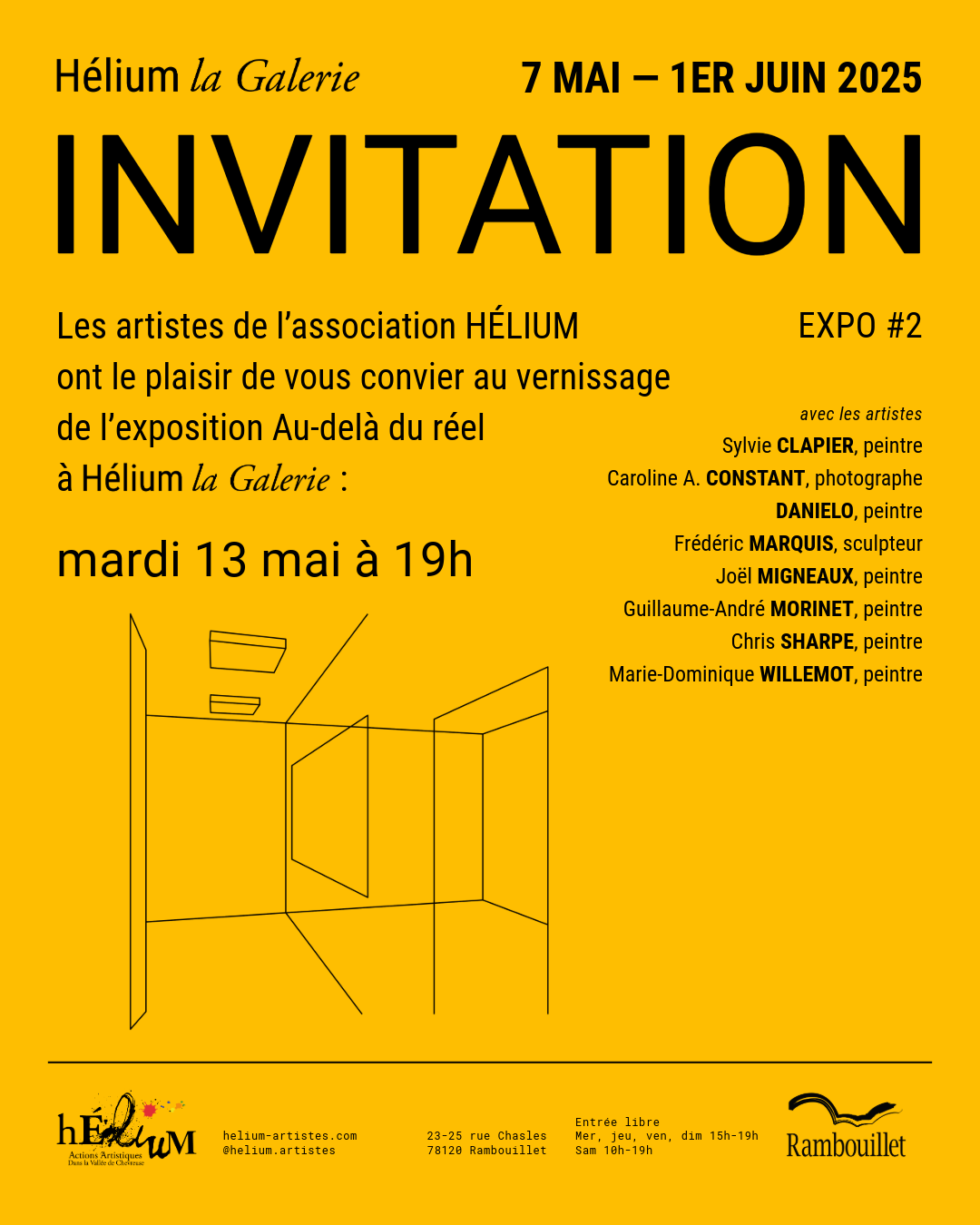 Post instagram d'invitation au vernissage