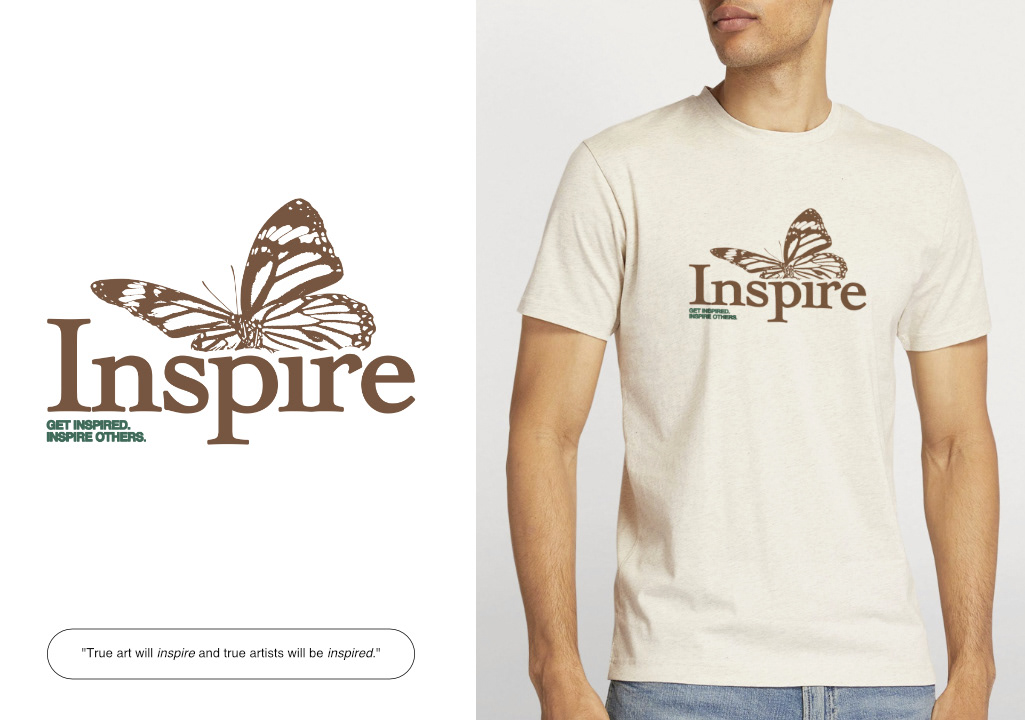 "Inspire" T-shirt Design + Mockup