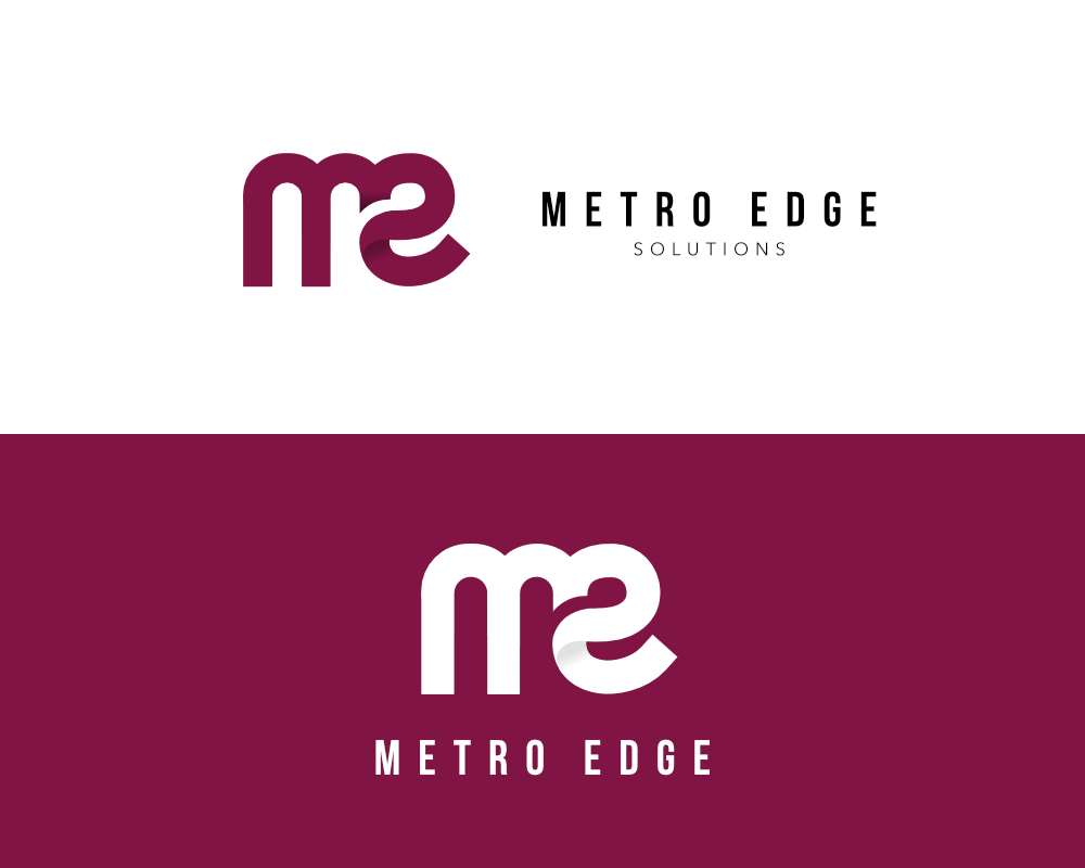 Logo and branding mockups for "Metro Edge Solutions".