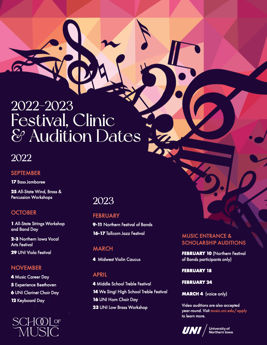 School of Music Educational Events Flier