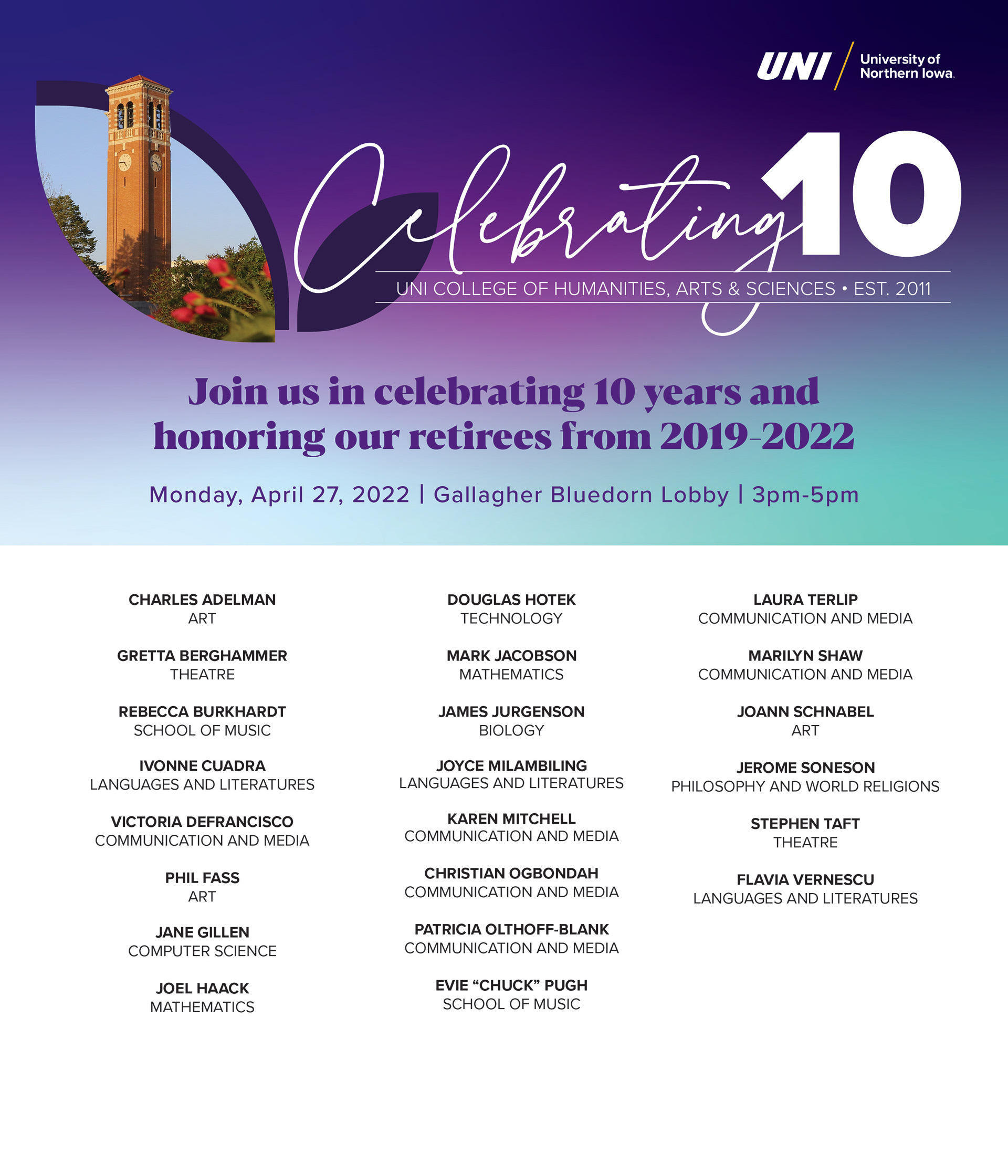 College of Humanities Retirement Celebration