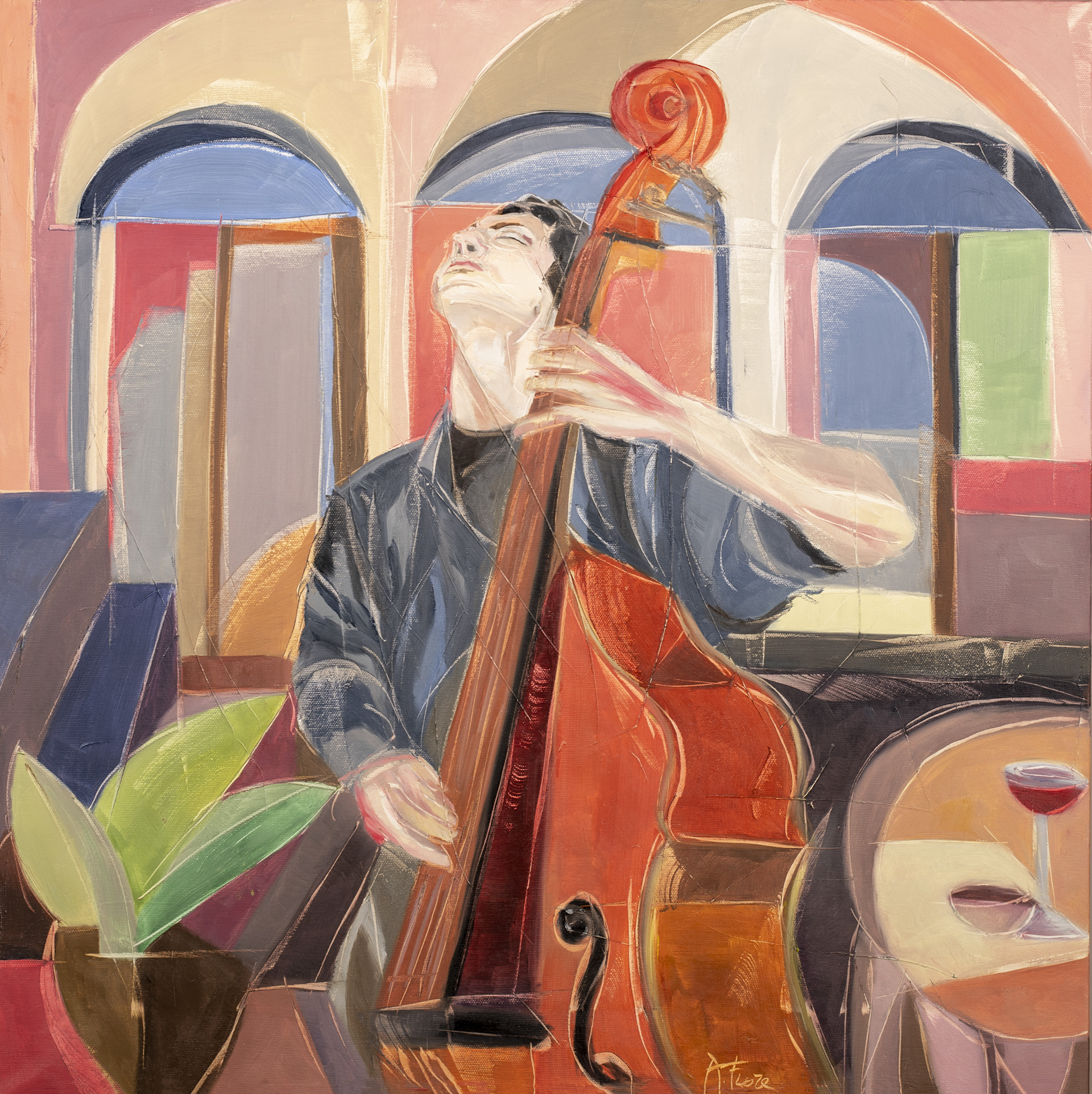 Esibizione - 70x70 - olio su tela