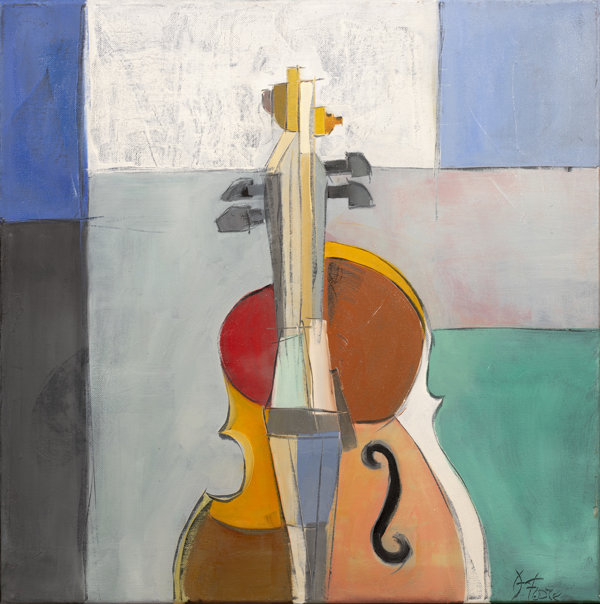 Violoncello - 50x50 - olio su tela