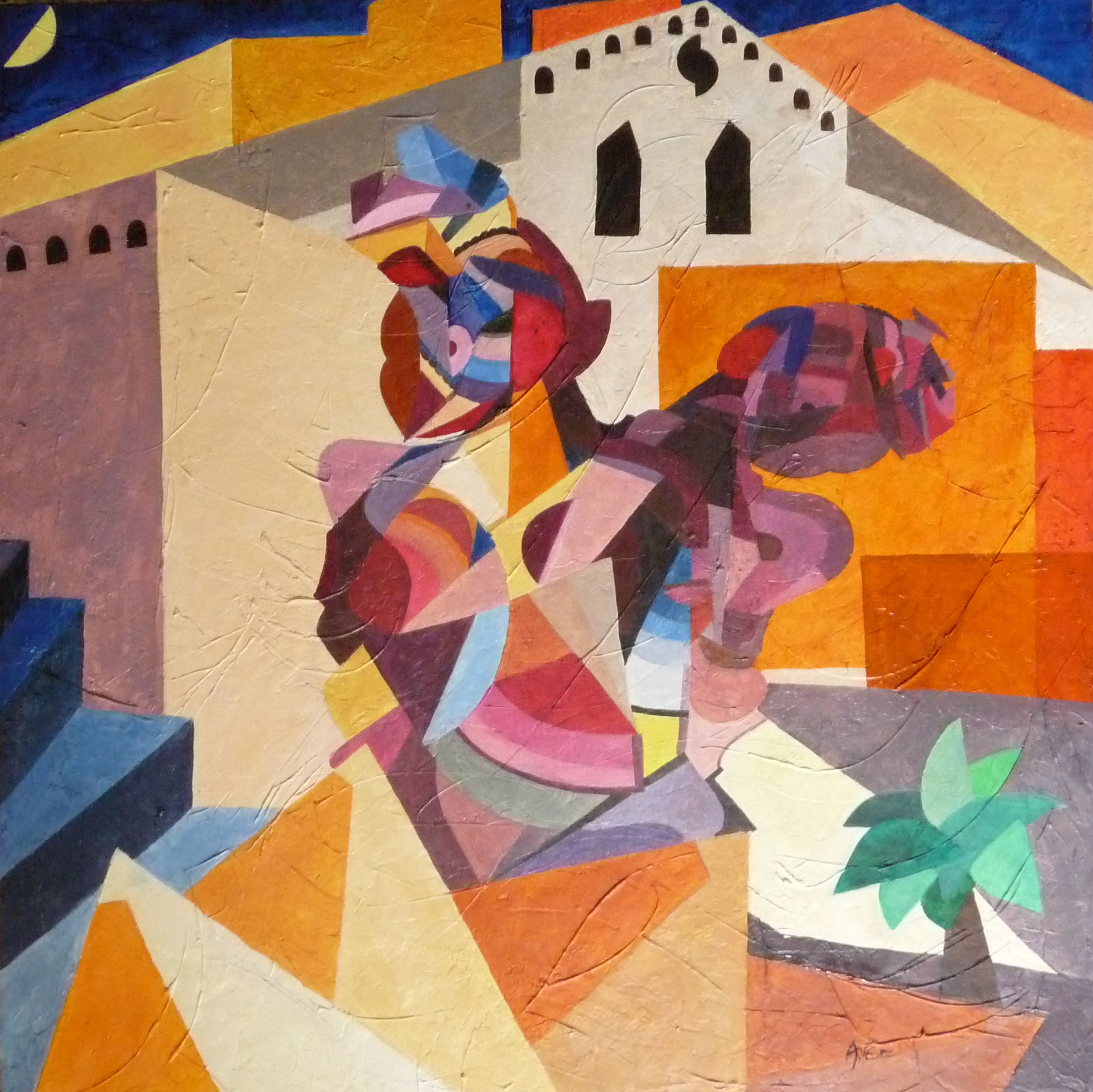 Dioscuri in cattedrale - 60x60 - olio su tela