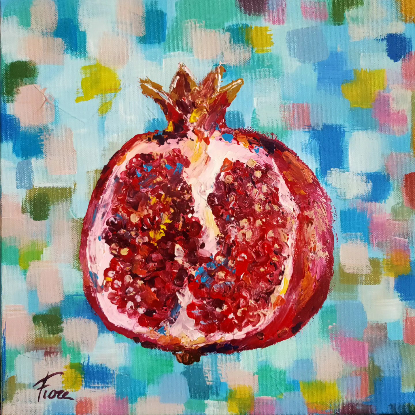 Melograno - 30x30 - acrilico su tela