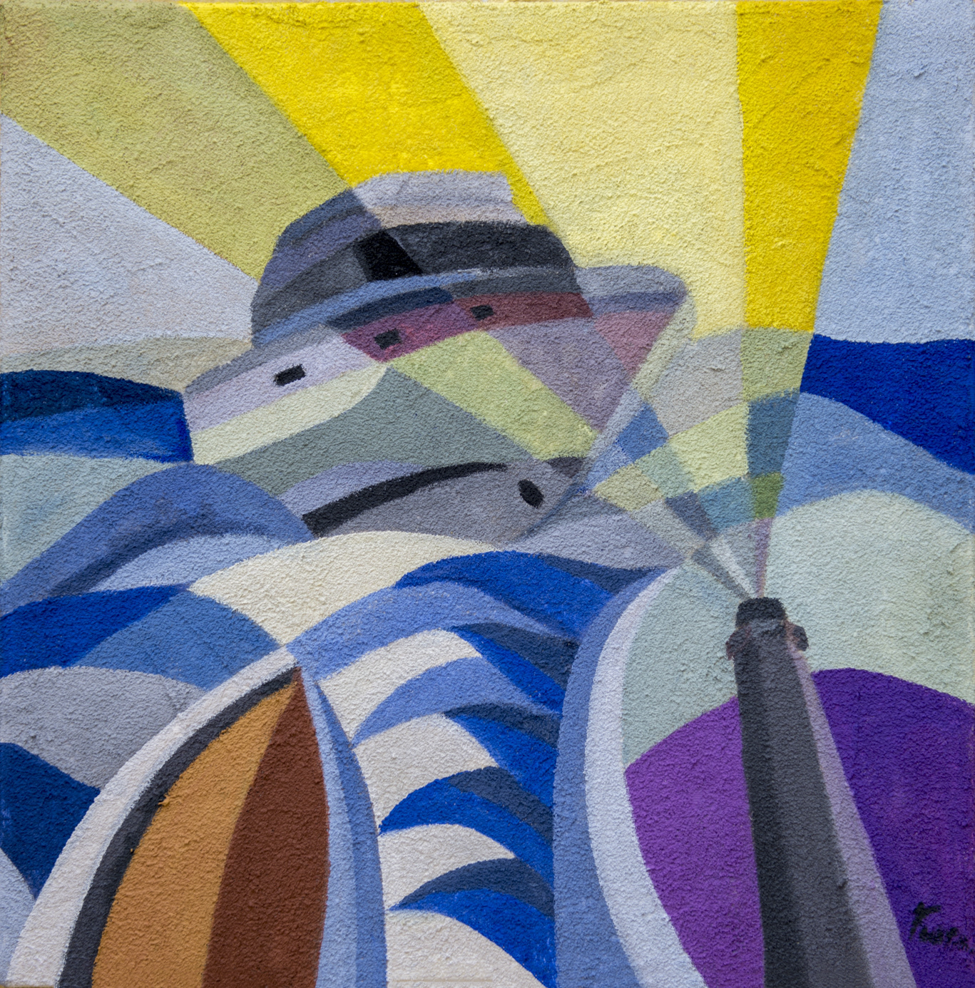 Il faro - 40x40 - tecnica mista