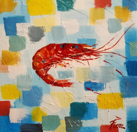 Gambero rosso” - acrilico su tela - 20x20