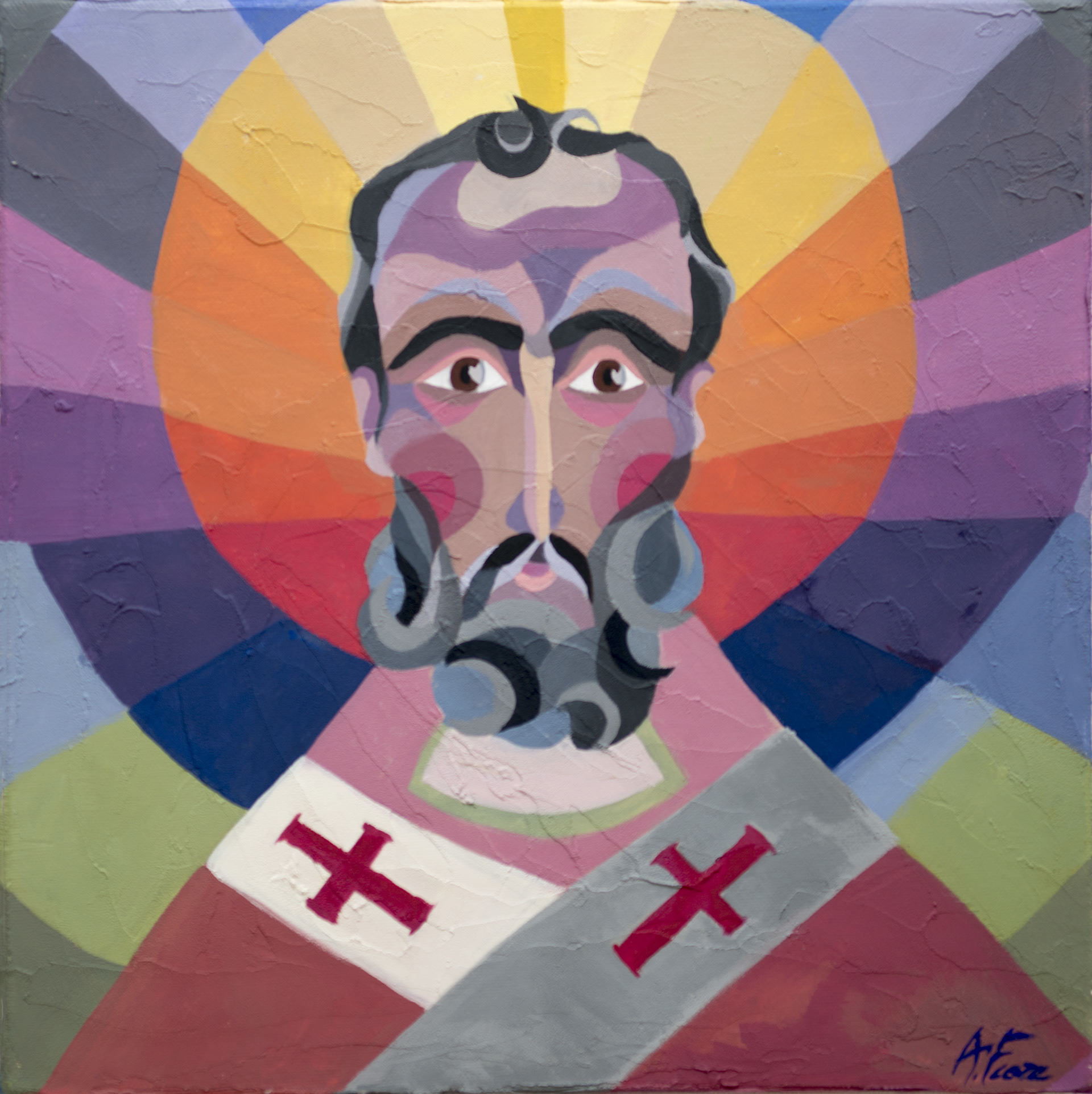 San Nicola bizantino - 30x30 - olio su tela