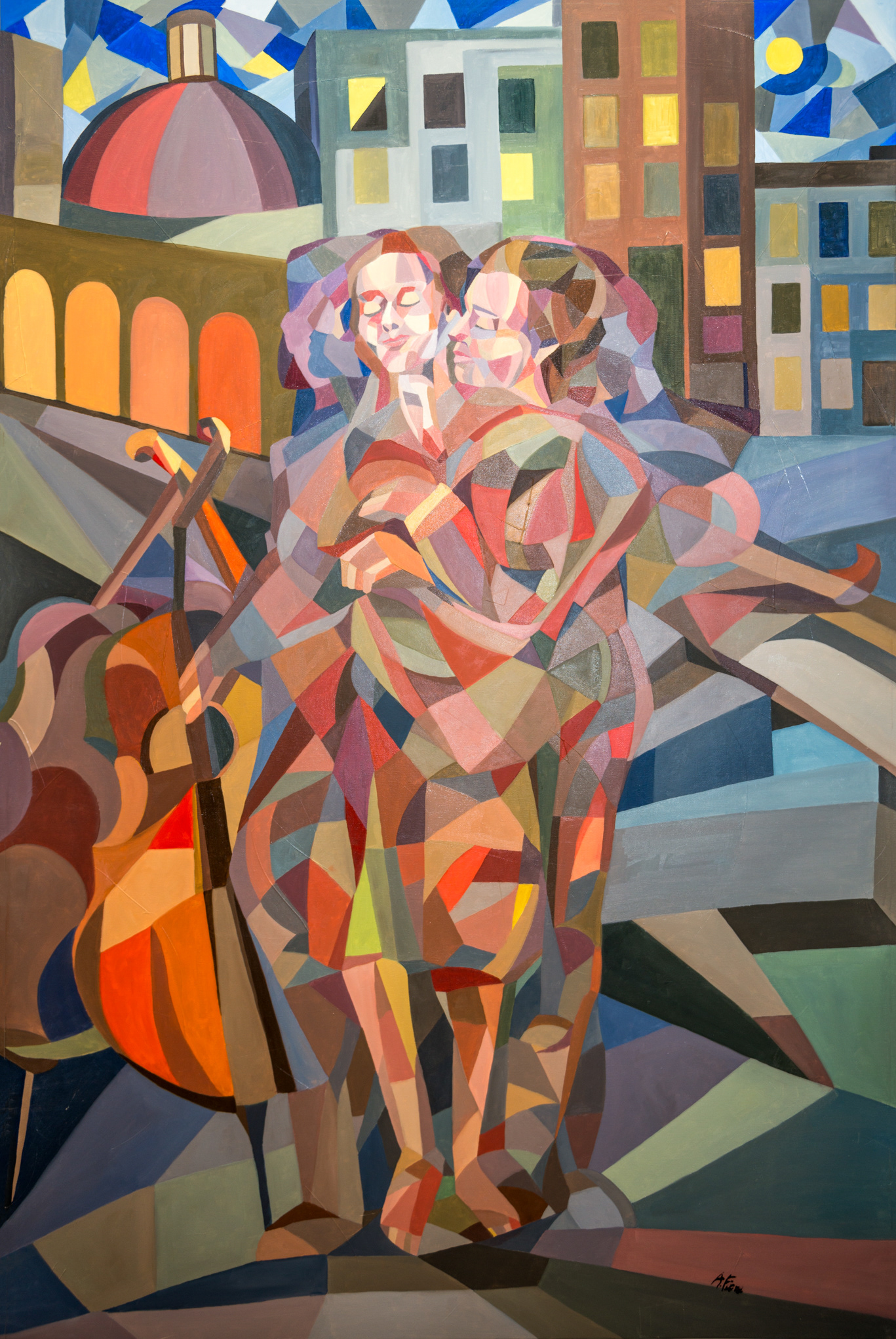 L'abbraccio - 100x150 - olio su tela