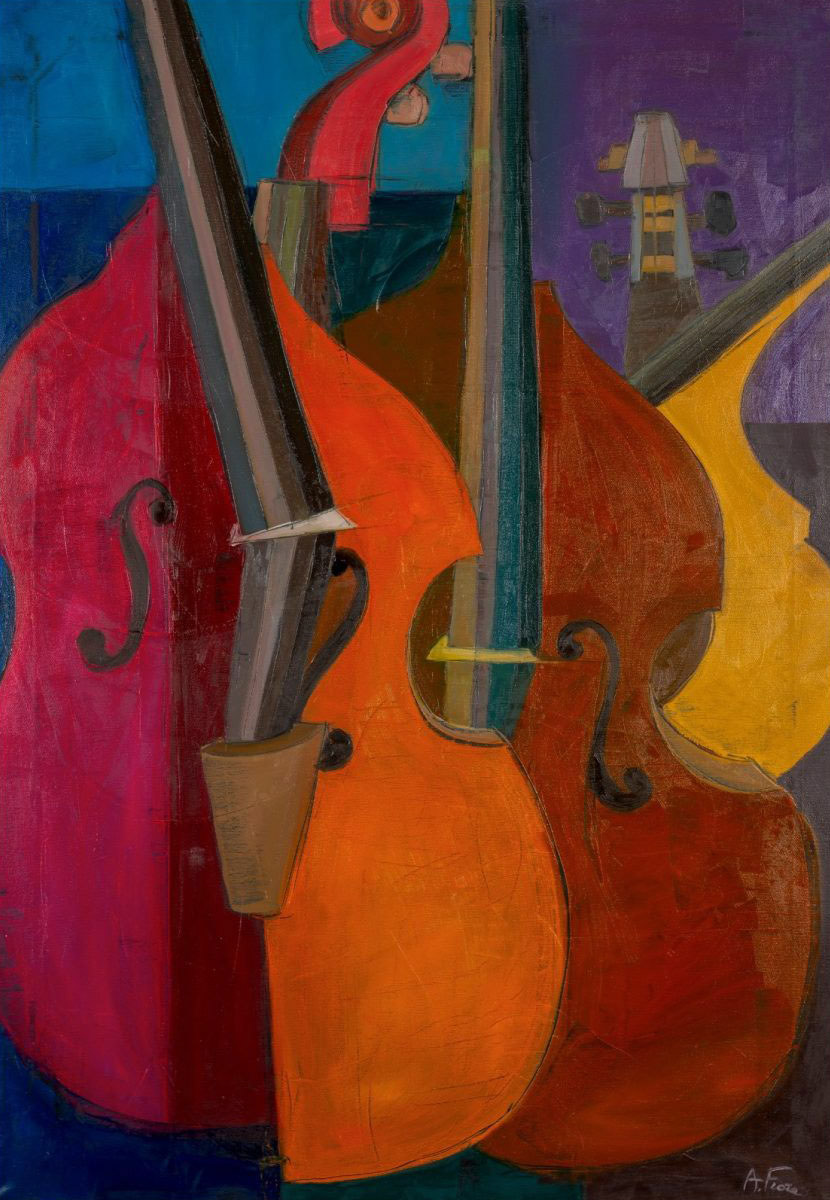 Contrabbassi - 70x100 - olio su tela