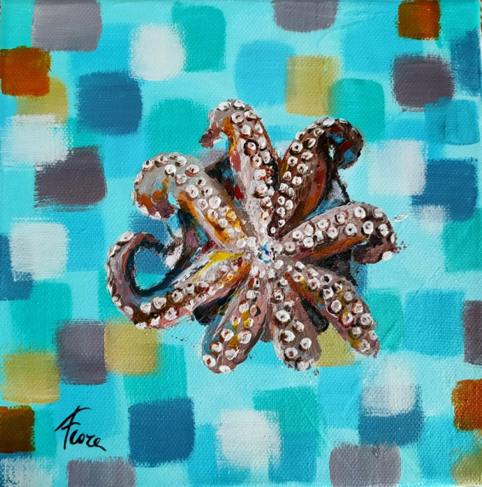 “Polpo” - acrilico su tela - 20x20